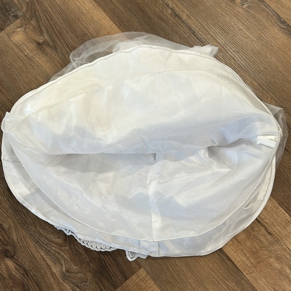 Pink butterfly asymmetrical girls white sparkle tulle floral design dress sz 2T - Picture 7 of 16